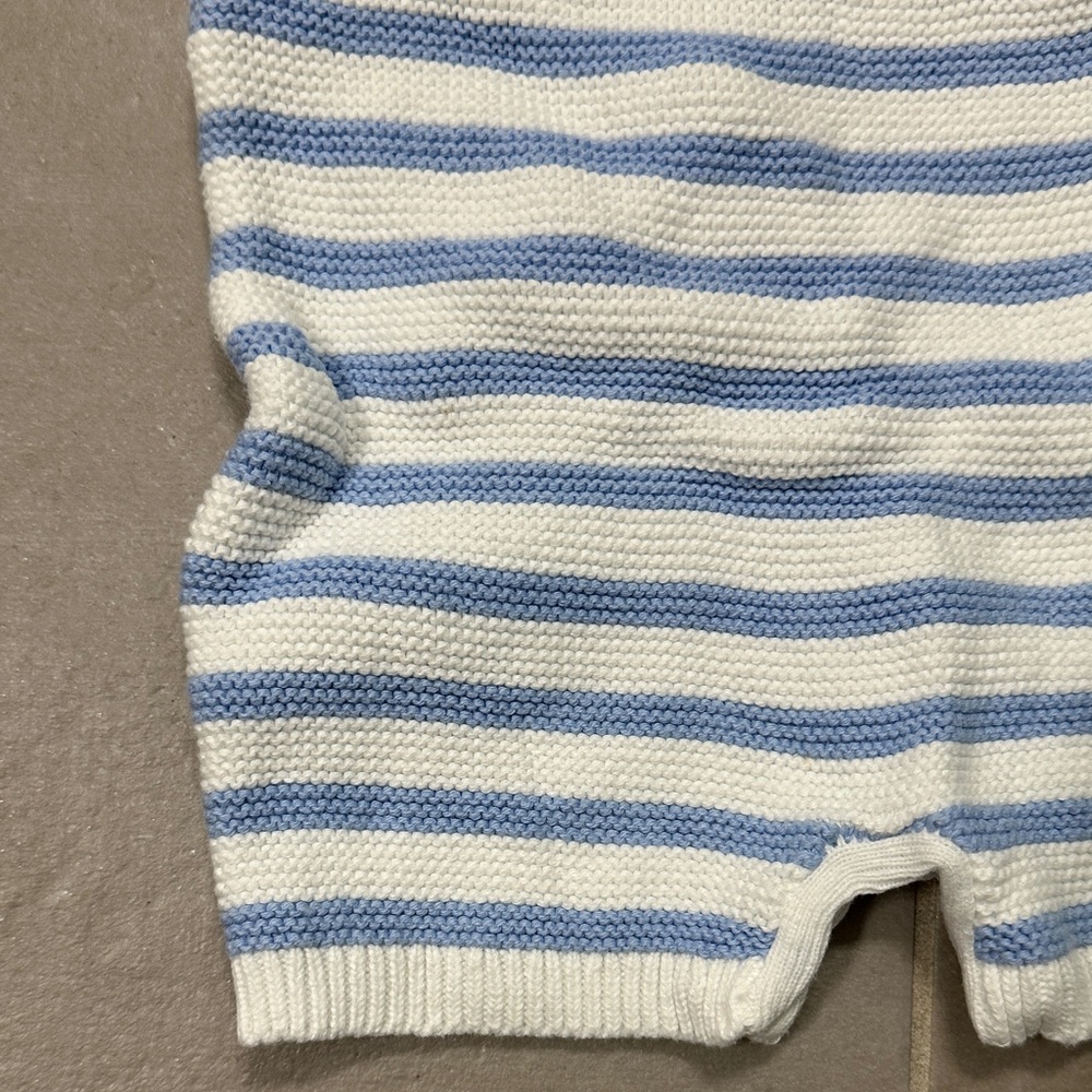 Striped Blue and White Kids Sweater Romper - Picture 5 of 11